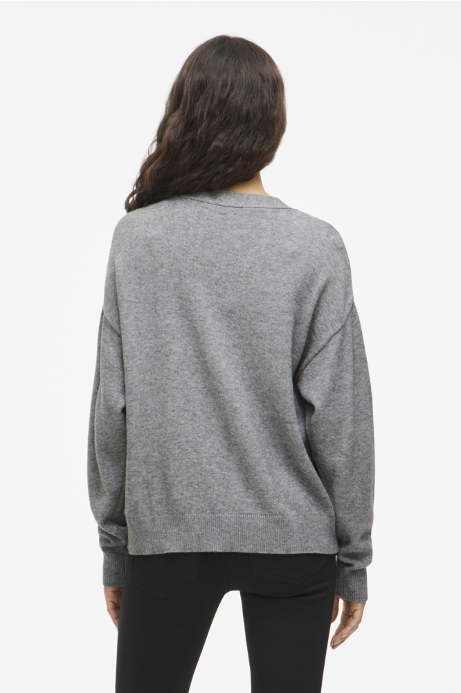 VIRIL V-NECK KNIT CARDIGAN - NOOS 14107411 Medium Gray Melange